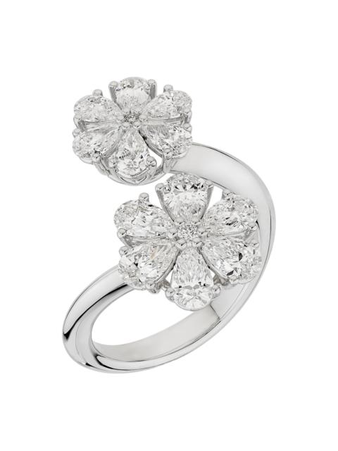 Chopard Women's L´Heure Du Diamant 18K White Gold & 2.39 TCW Diamond Flower Bypass Ring - White Gold