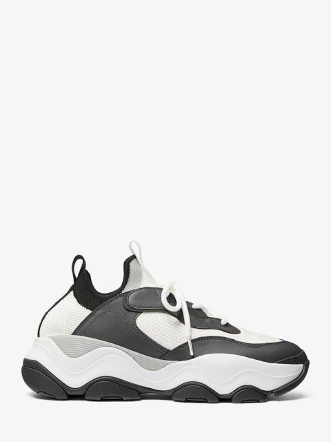 MICHAEL KORS Atlas Stretch Knit and Leather Trainer