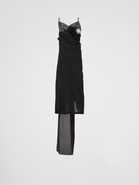 Long nylon crepe dress
