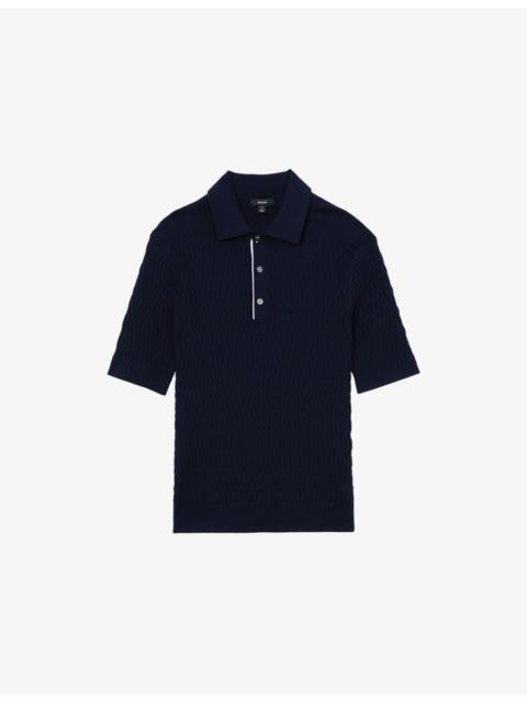 REISS Era Short-Sleeve Textured-Knit Polo