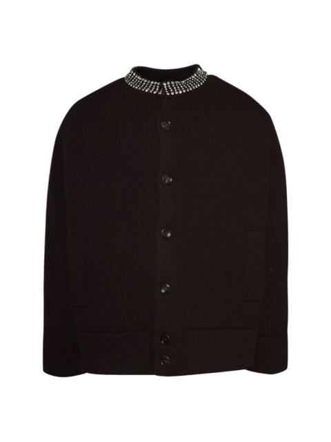 GUCCI embellished-collar cardigan