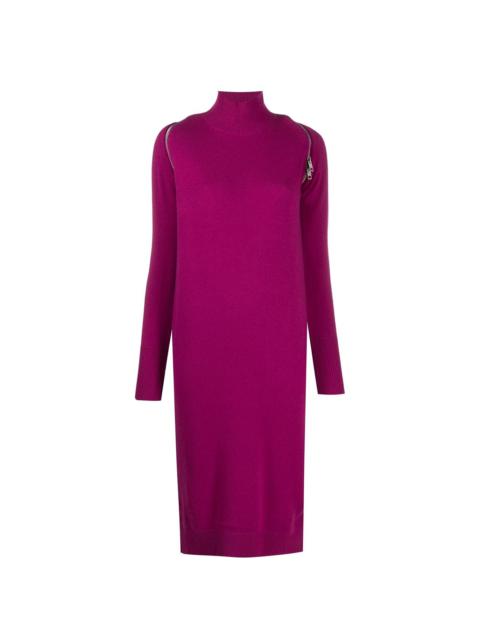 Diesel zip reveal roll neck knit dress