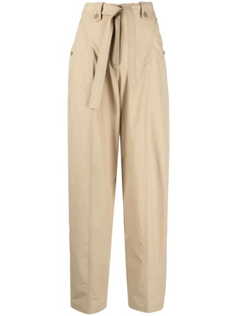 tied-waist cropped trousers