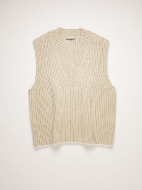 Acne Studios Ribbed-knit vest ecru beige