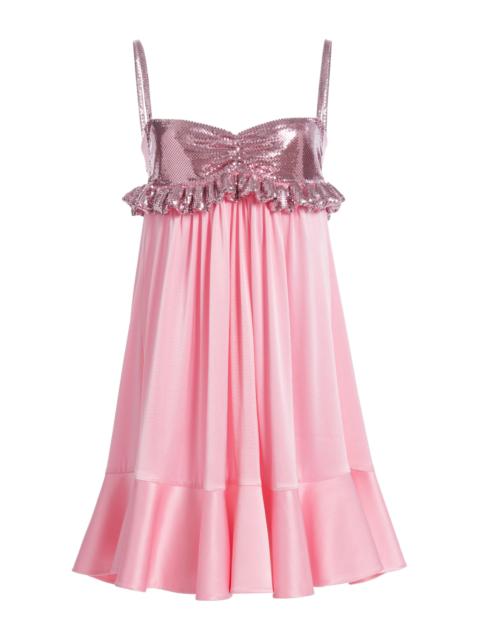 Paco Rabanne Metallic-Bustier Mini Dress pink