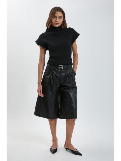 KAREN MILLEN Faux Leather Tab Detail Culottes