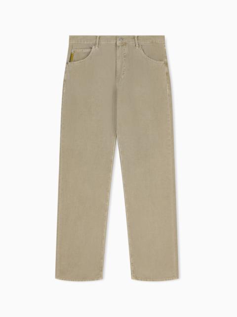 EMPORIO ARMANI REGULAR FIT FIVE-POCKET TROUSERS IN COTTON CORDUROY