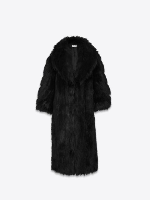 SAINT LAURENT coat in animal-free fur