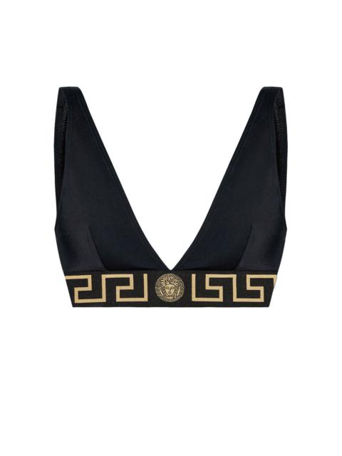 VERSACE logo-underband bikini top