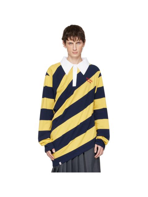 CHARLES JEFFREY LOVERBOY Yellow & Navy Topsy Turvy Polo