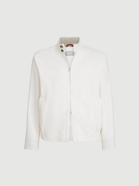 Brunello Cucinelli Water-resistant techno cotton gabardine outerwear jacket with stand collar