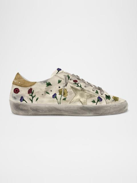 Golden Goose Super-Star Floral Leather Low-Top Sneakers