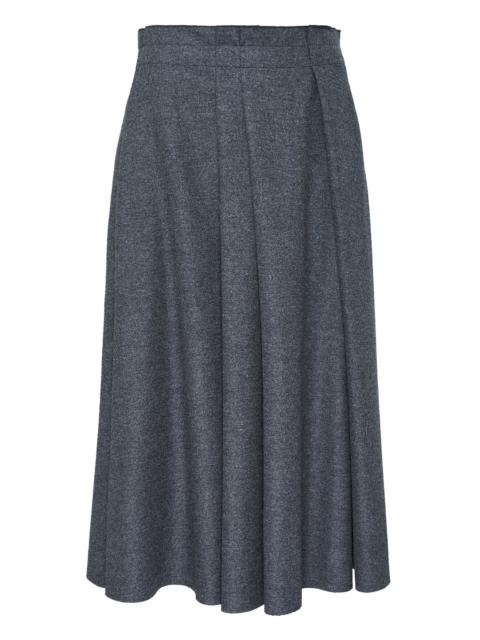 SOFIE D'HOORE Pleated Wool Midi Skirt