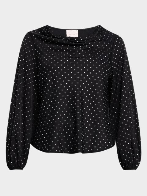 Cinq à Sept Irene Long-Sleeve Rhinestone-Embellished Top