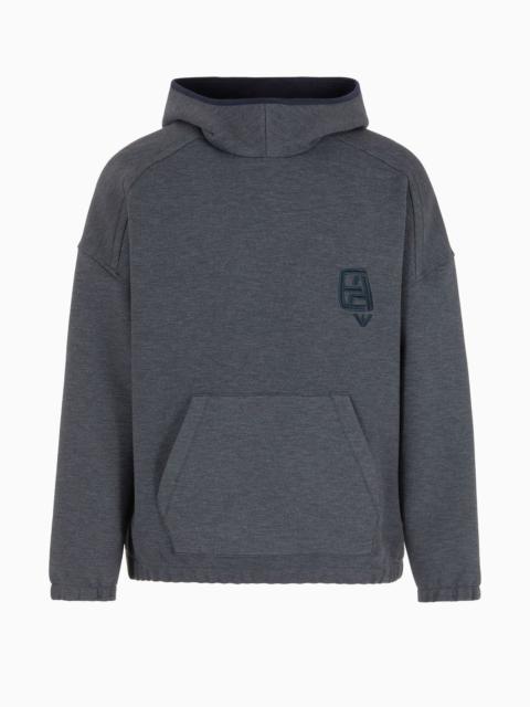 Comfortable hooded sweatshirt in technical jersey EA logo embroidery