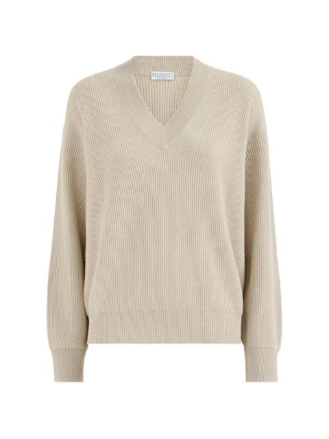 Brunello Cucinelli sparkling cashmere English-rib cardigan