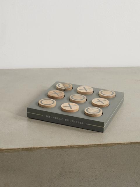 Brunello Cucinelli Walnut wood and Krion noughts and crosses set Gray