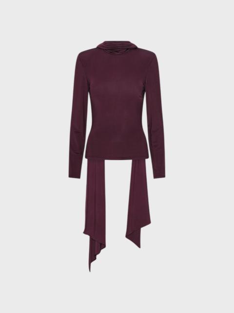 ROTATE Top Long-Sleeved Scarf Burgundy