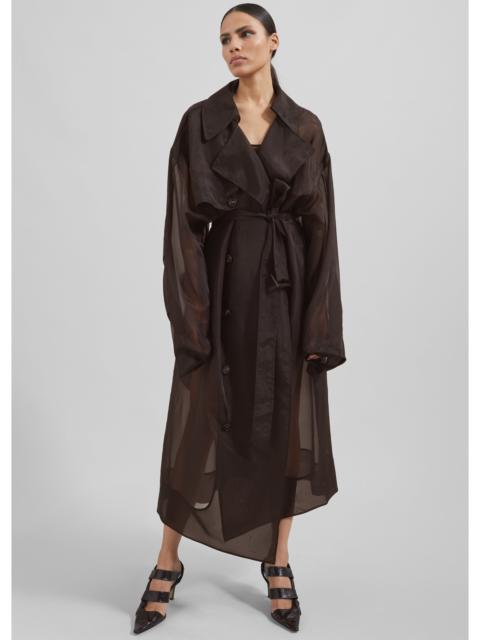 The Frankie Shop Mavis Oversized Sheer Trench - Brown