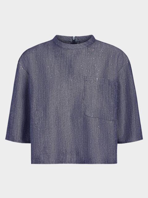 TWP Ex T Sequined Denim Top