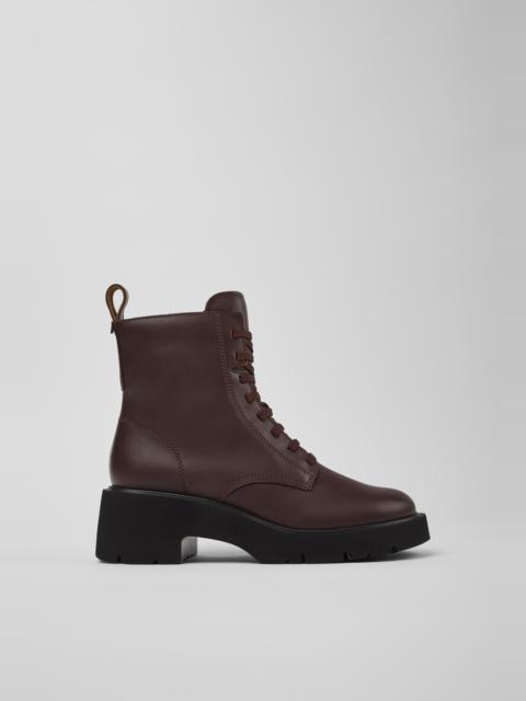 CAMPER Milah Brown Leather Mid Boots for Women.