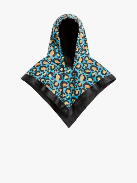 CASEY BLUE LEOPARD NYLON HOOD