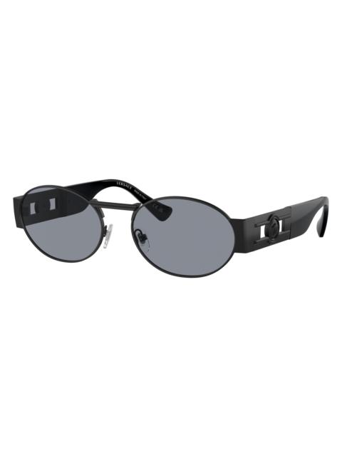 VERSACE Men's 56MM Oval Sunglasses - Matte Black Grey