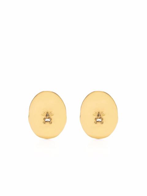 face oval stud earrings