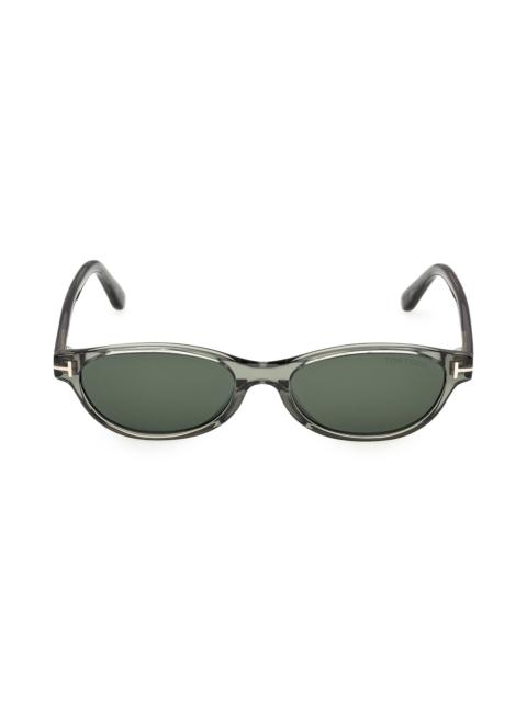 TOM FORD Women's Tara 57MM Oval Sunglasses - Black Green