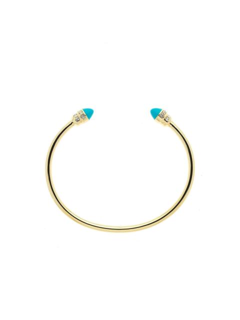MELISSA ODABASH GOLD AND TURQUOISE TORQUE BANGLE