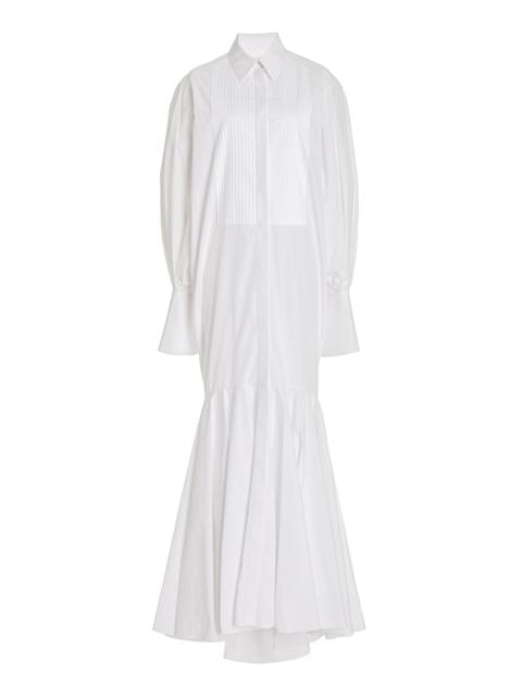 Cotton Poplin Maxi Shirt Dress white