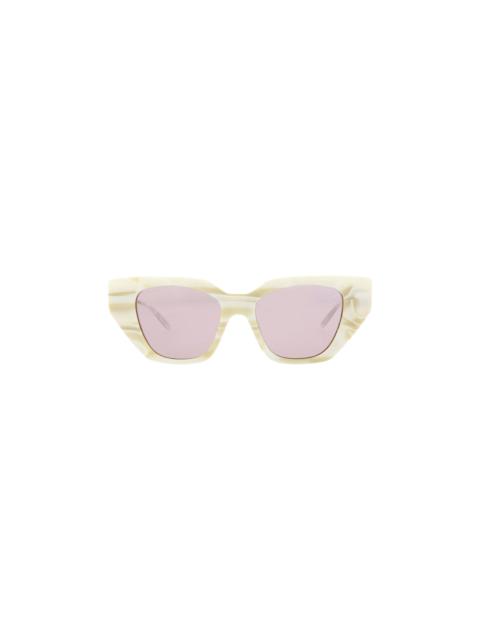 Gucci Cat Eye Frame Sunglasses 'White/Silver/Pink'