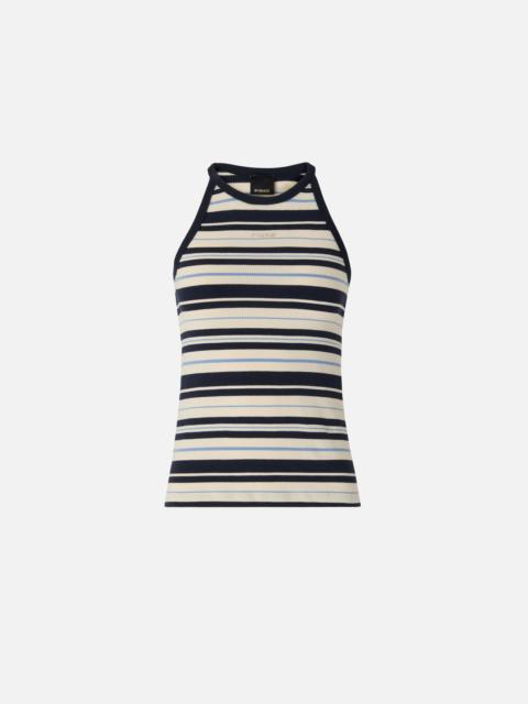 PINKO RIBBED VEST TOP WITH PINKO LOGO