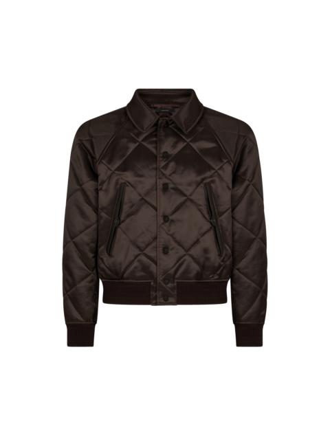 TOM FORD QUILTED SATIN RAGLAN BLOUSON