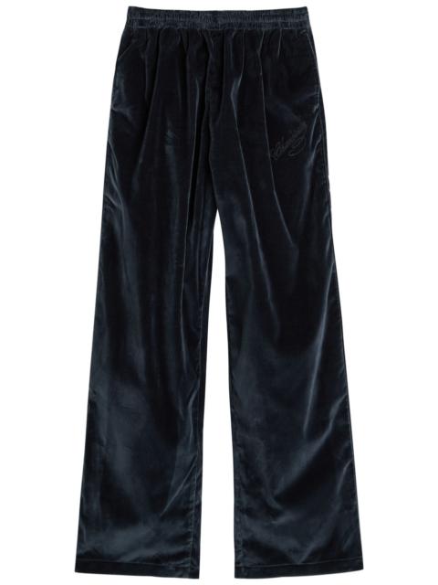 WILLY CHAVARRIA Willy Chavarria Ruff Rider Straight-leg Velour Trousers
