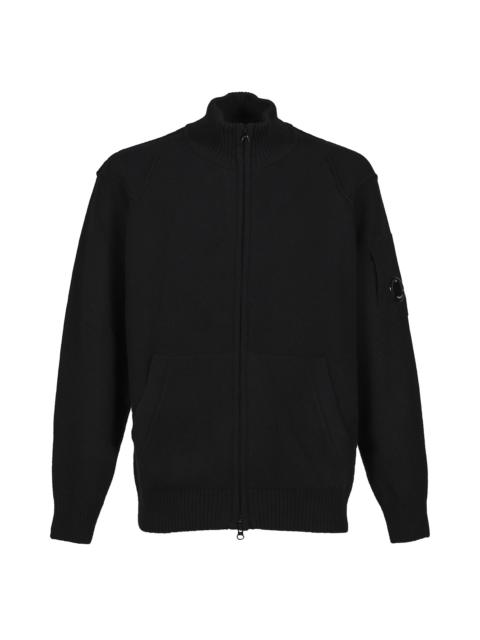 C.P. Company KNW CARDIGAN IN LAMBSWOOL GRS / BLK