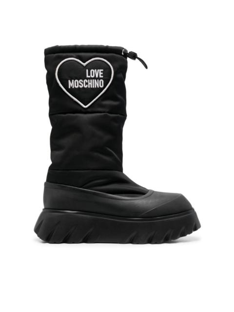 Moschino padded heart patch boots