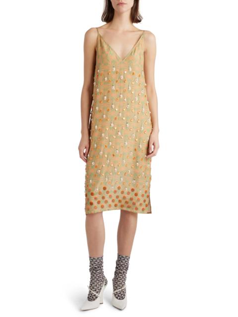 Dries Van Noten Embellished Silk Slipdress