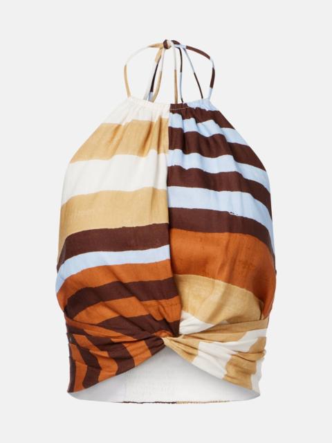 CALA de la CRUZ Lodi striped linen crop top