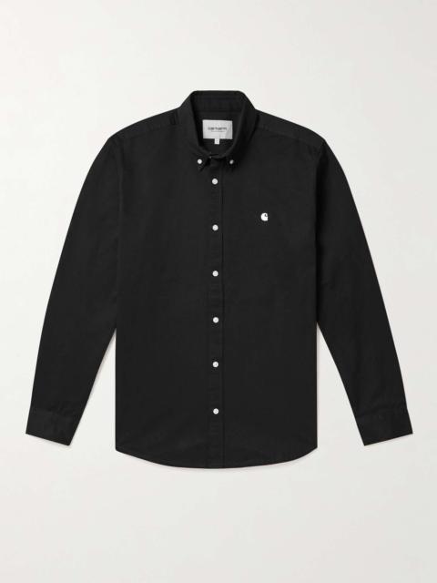 Madison Button-Down Collar Logo-Embroidered Cotton-Twill Shirt