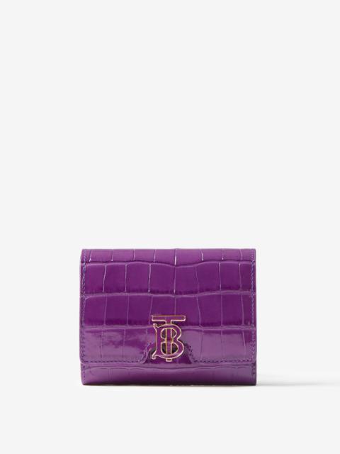 Burberry Embossed Leather TB Compact Wallet