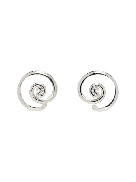 PANCONESI Silver Vortice Huggie Earrings