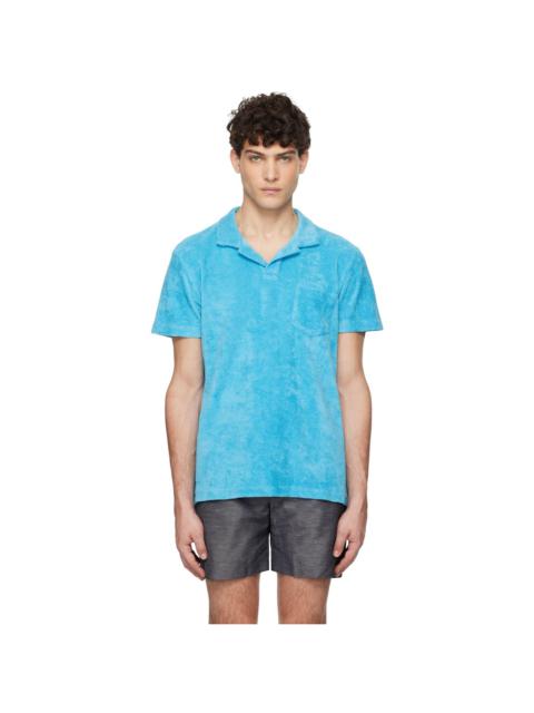 ORLEBAR BROWN Blue Terry Towelling Polo