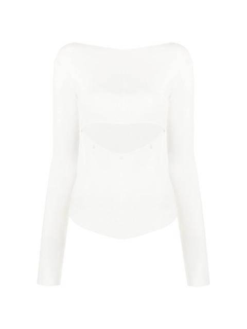 LOW CLASSIC cut-out detail long-sleeve top