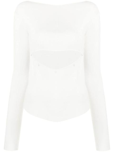 LOW CLASSIC cut-out detail long-sleeve top
