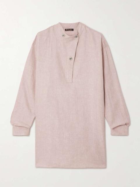 Linen, wool and silk-blend blouse