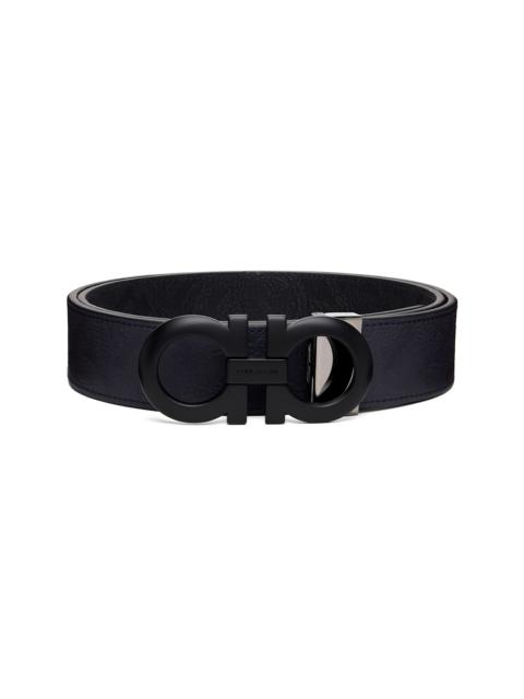 FERRAGAMO Black Reversible & Adjustable Gancini Belt