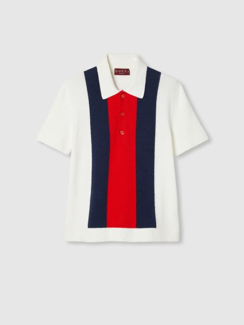 GUCCI Cotton blend terry knit polo shirt