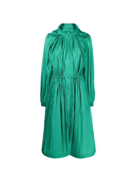 ruched hooded dress