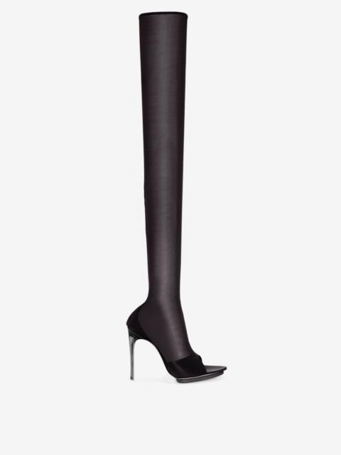 Victoria Beckham Pointy Toe Mesh Boot in Black